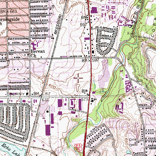 Topographic Map of Elliot Lake, TX