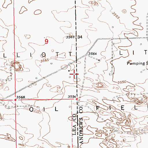 Topographic Map of Elliott Littman Oil Field, NM