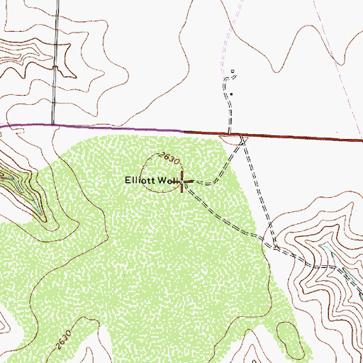 Topographic Map of Elliott Well, TX