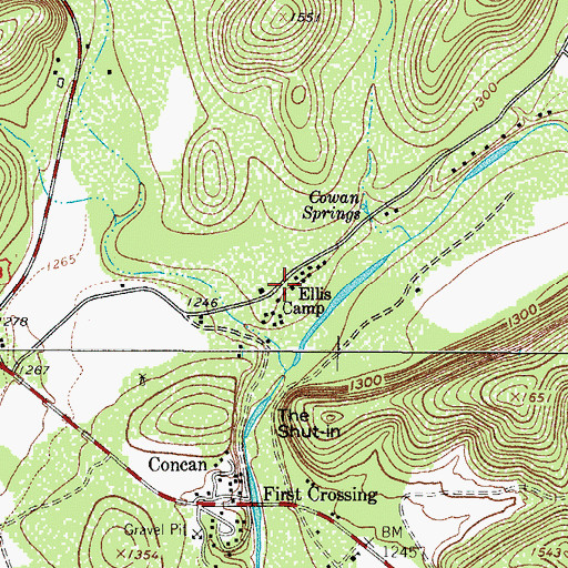 Topographic Map of Ellis Camp, TX