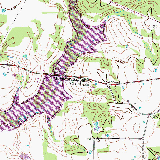 Topographic Map of Elm Cemetery, TX