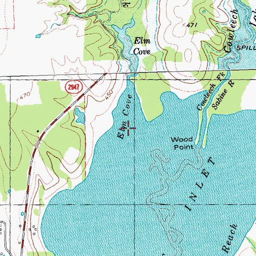 Topographic Map of Elm Cove, TX
