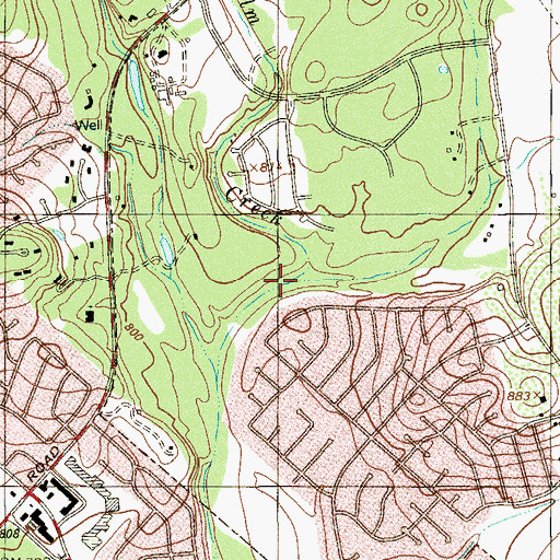 Topographic Map of Elm Creek, TX