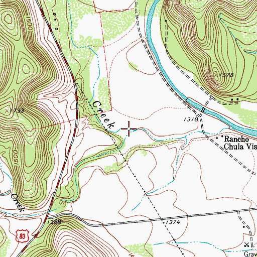 Topographic Map of Elm Creek, TX
