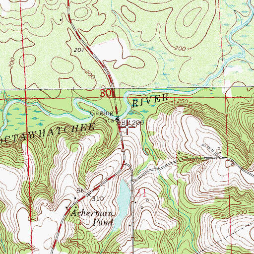 Topographic Map of Prestons Mill (historical), AL