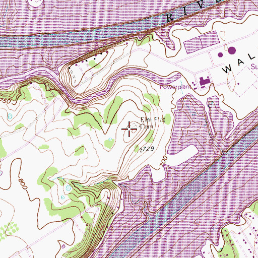 Topographic Map of Elm Flat Cemetery, TX
