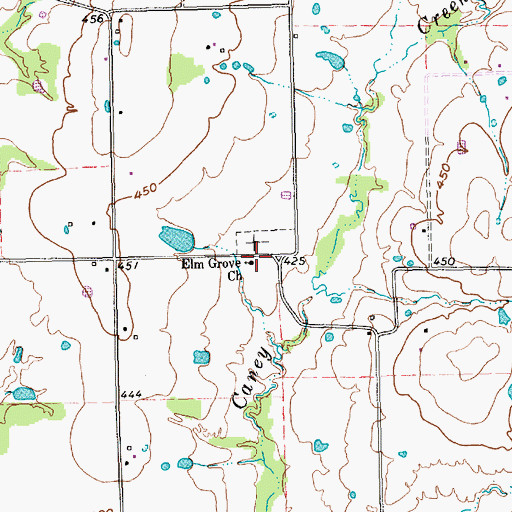 Topographic Map of Elm Grove Church, TX