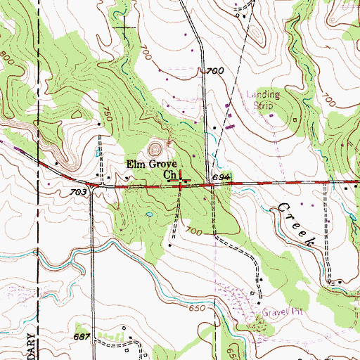 Topographic Map of Elm Grove Church, TX