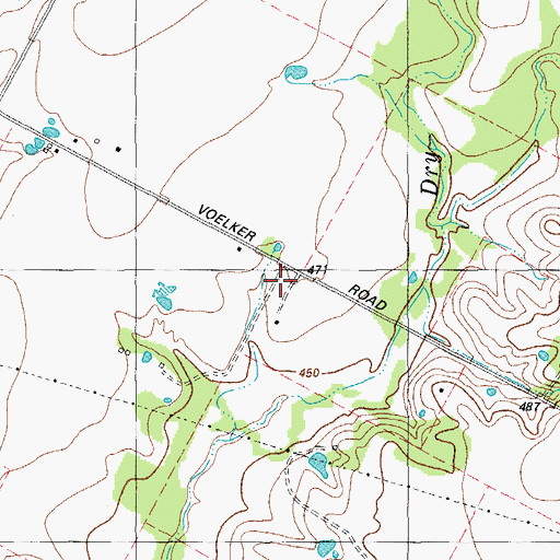 Topographic Map of Elm Grove School, TX
