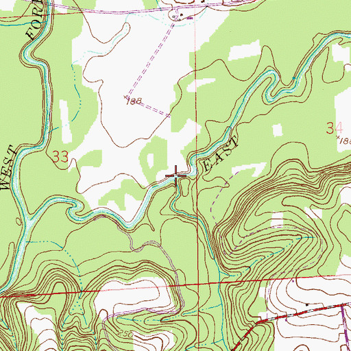Topographic Map of Prestons Mill Branch, AL