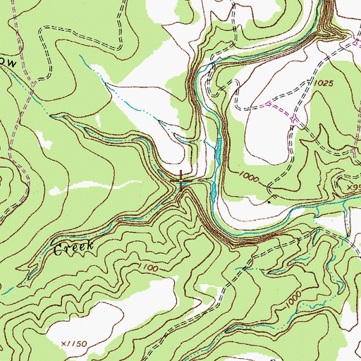Topographic Map of Elm Hollow, TX