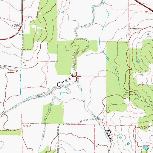 Topographic Map of Elm Pool Creek, TX