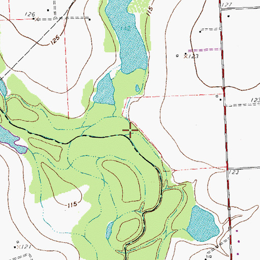 Topographic Map of Elm Slough, TX