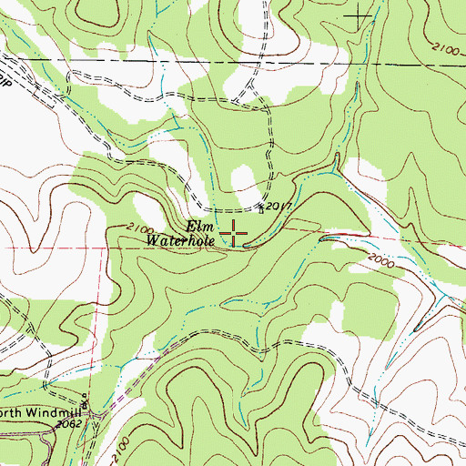 Topographic Map of Elm Waterhole, TX