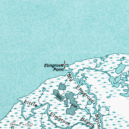 Topographic Map of Elmgrove Point, TX