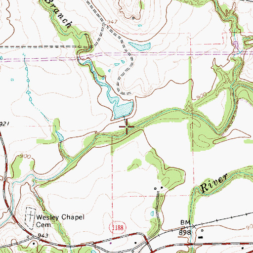 Topographic Map of Elmir Branch, TX