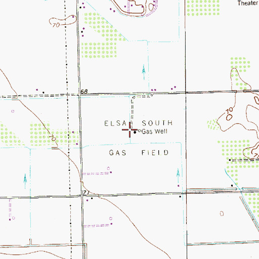 Topographic Map of Elsa South Gas Field, TX