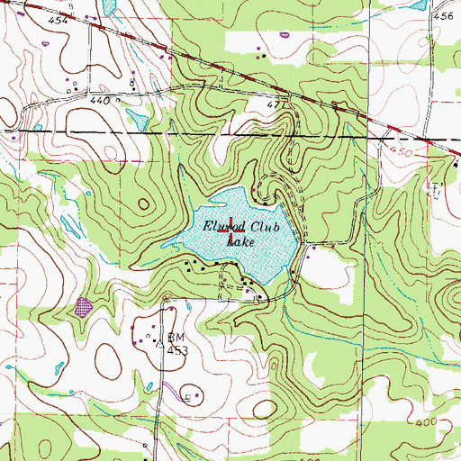 Topographic Map of Elwood Club Lake, TX