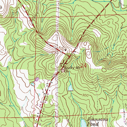 Topographic Map of Rocky Mount School (historical), AL