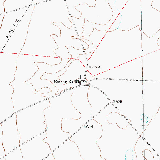 Topographic Map of Embar Ranch, TX