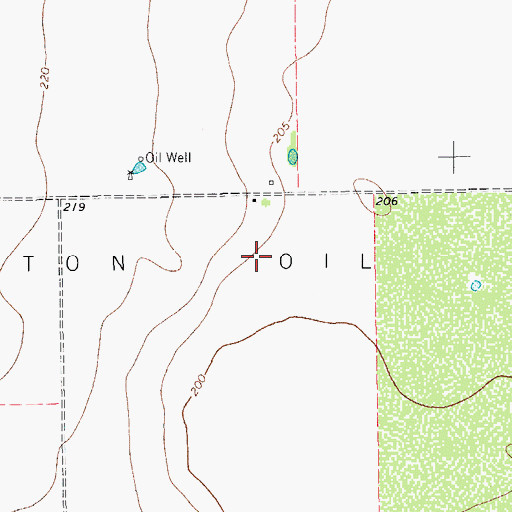 Topographic Map of Embleton Oil Field, TX