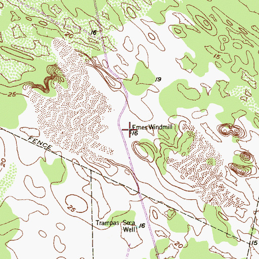 Topographic Map of Emes Windmill, TX