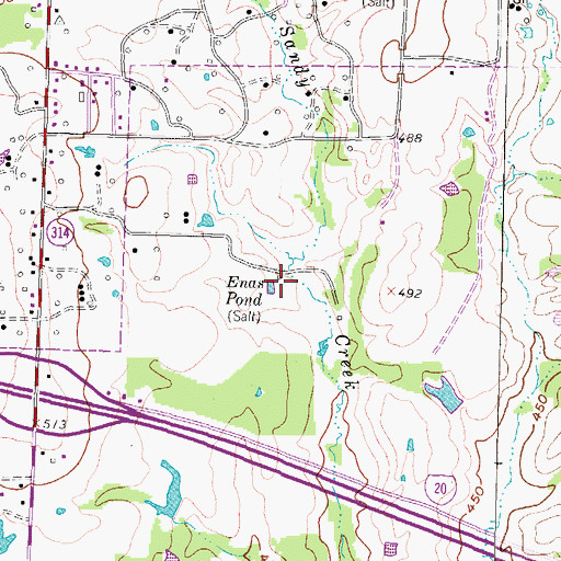 Topographic Map of Enas Pond, TX