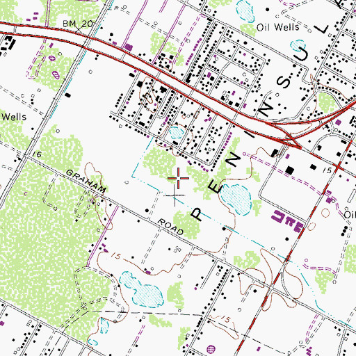 Topographic Map of Encinal Peninsula, TX