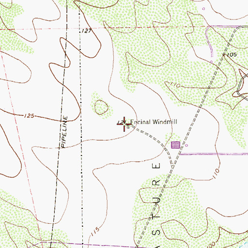 Topographic Map of Encinal Windmill, TX