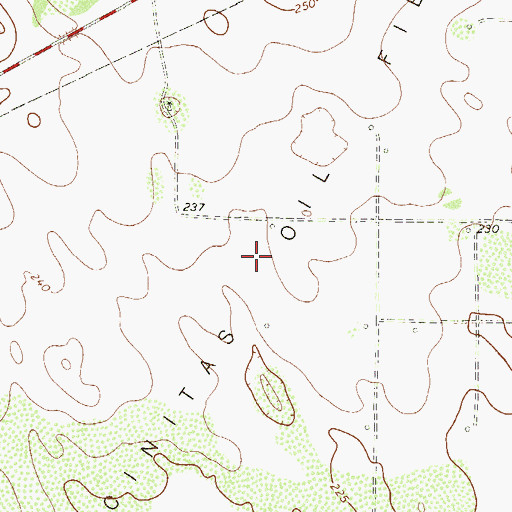 Topographic Map of Encinitas Oil Field, TX