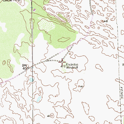 Topographic Map of Encinitos Windmill, TX