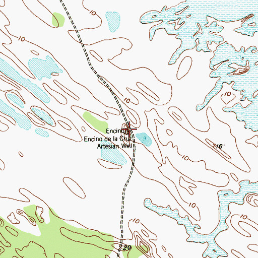 Topographic Map of Encino de la Cruz Artesian Well, TX