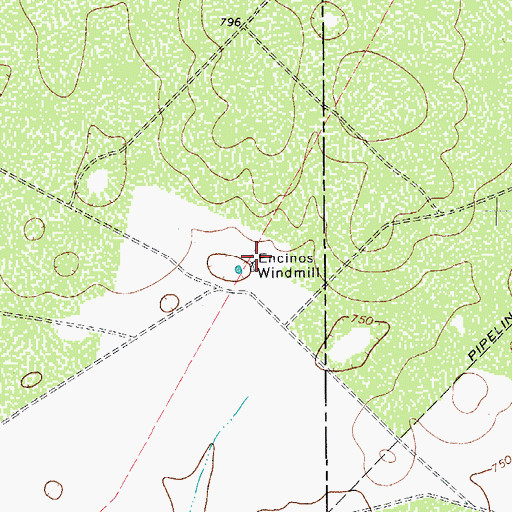 Topographic Map of Encinos Windmill, TX