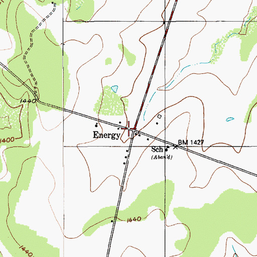Topographic Map of Energy, TX