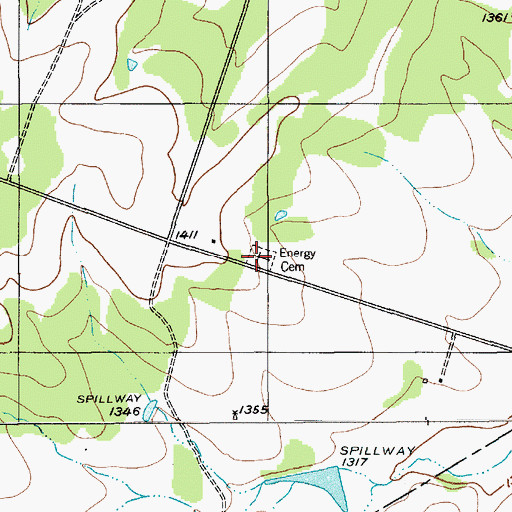 Topographic Map of Energy Cemetery, TX