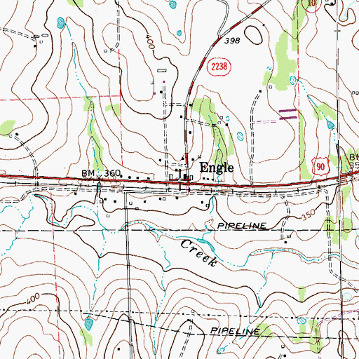 Topographic Map of Engle, TX