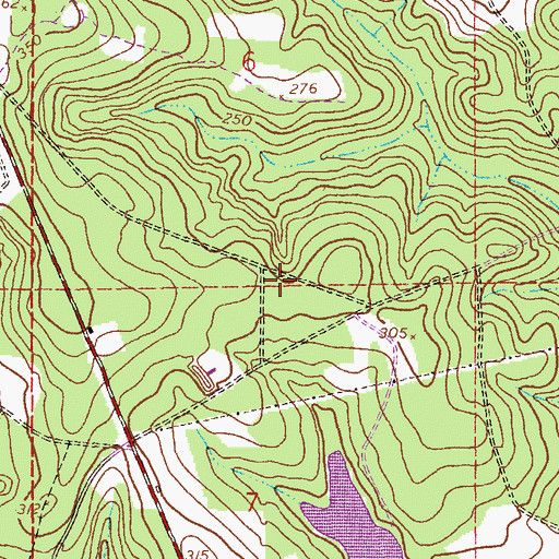 Topographic Map of Shiloh Church (historical), AL