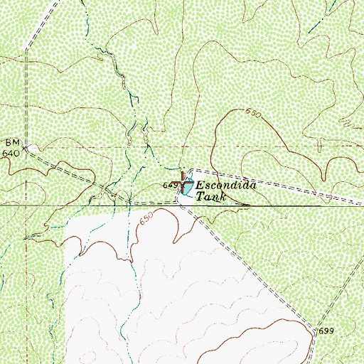 Topographic Map of Escondida Tank, TX
