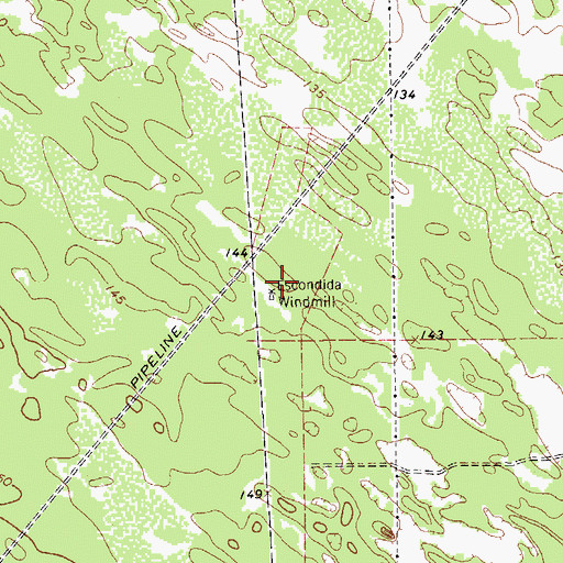 Topographic Map of Escondida Windmill, TX