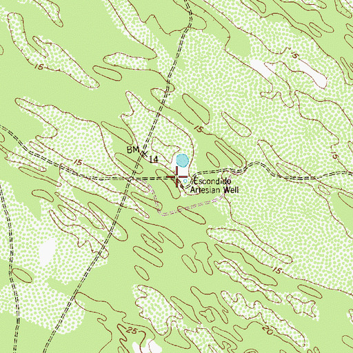 Topographic Map of Escondido Artesian Well, TX