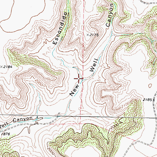 Topographic Map of Escondido Canyon, TX