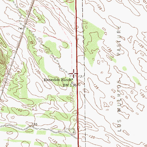 Topographic Map of Escondido Ranch, TX