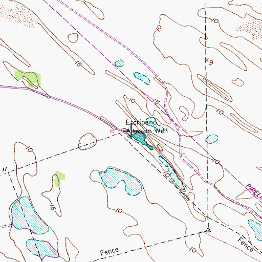 Topographic Map of Escribano Artesian Well, TX