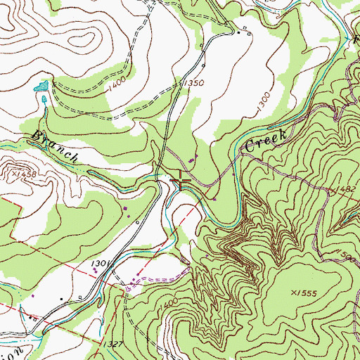 Topographic Map of Eskew Branch, TX