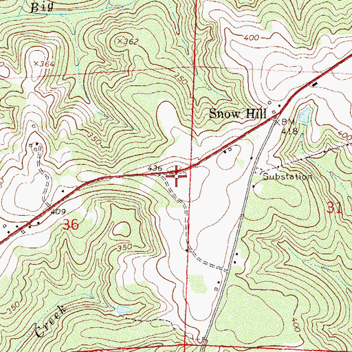 Topographic Map of Snow Hill School (historical), AL