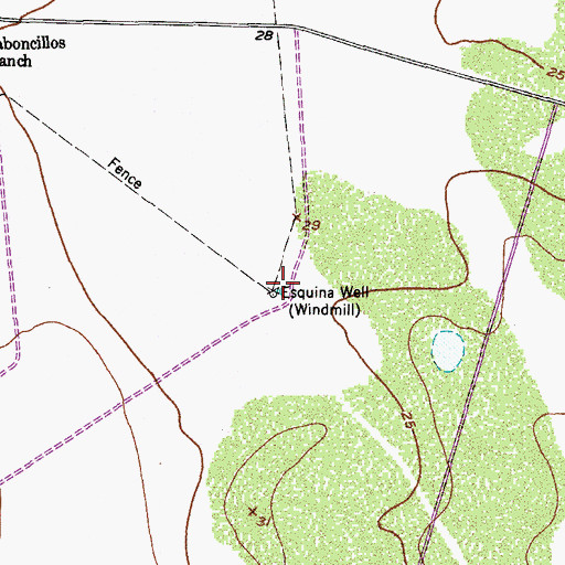 Topographic Map of Esquina Well, TX