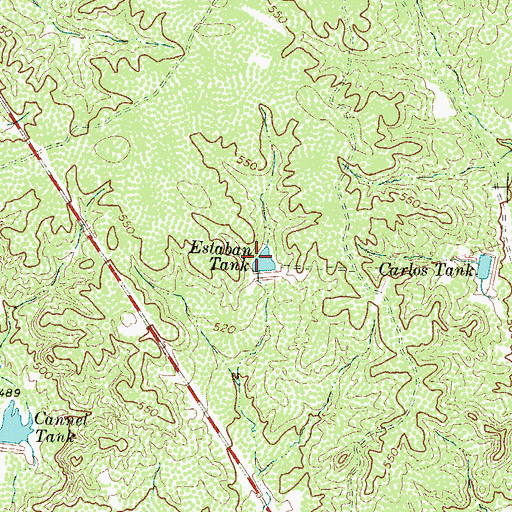 Topographic Map of Estaban Tank, TX