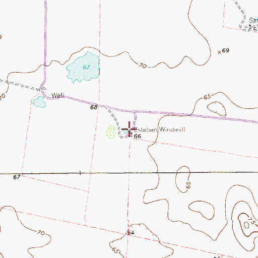 Topographic Map of Esteban Windmill, TX