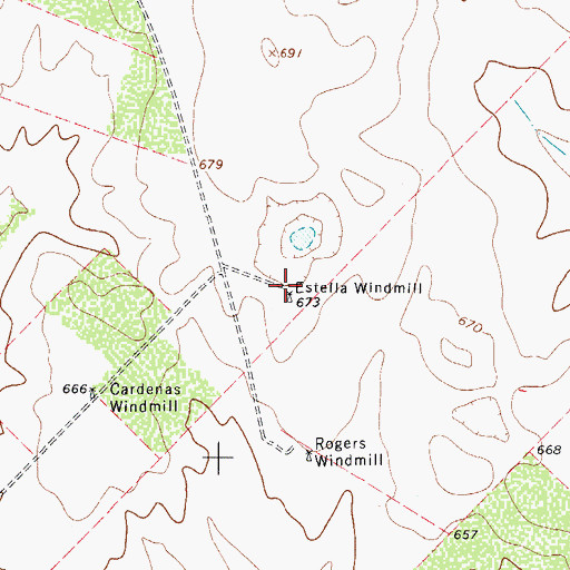 Topographic Map of Estella Windmill, TX