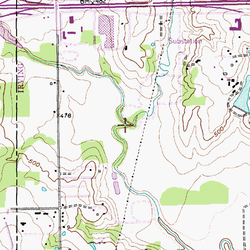 Topographic Map of Estelle Creek, TX